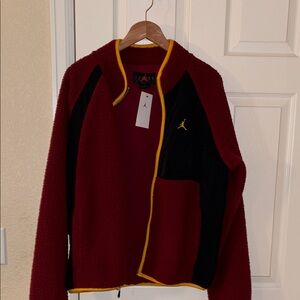 Jordan Burgundy and Black Jacket. Fleece, new with tags.